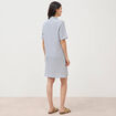 Robe manches courtes en maille ecru femme