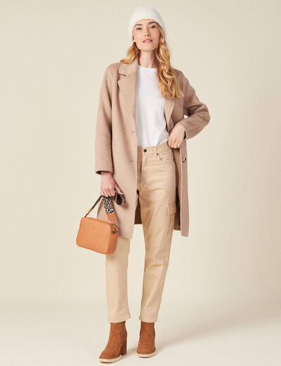 Pantalon cargo beige femme
