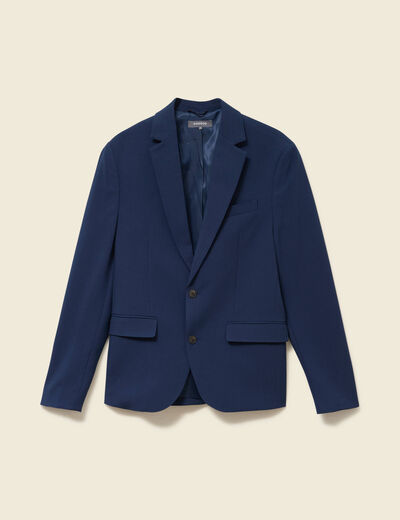 Blazer manches longues col tailleur bleu marine homme
