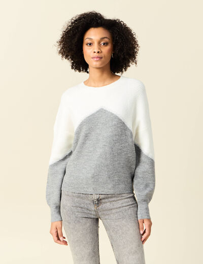 Pull éco-responsable gris clair femme