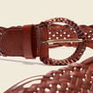 Ceinture tressée marron femme