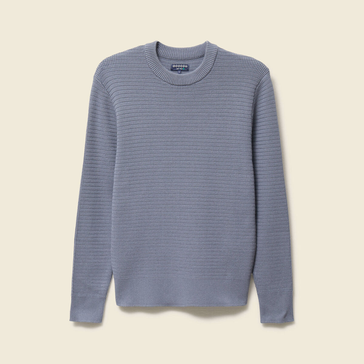 Pull col rond manches longues bleu gris homme