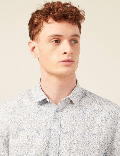 Chemise manches longues bleu homme