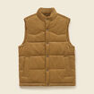 Doudoune droite courte sans manches camel homme
