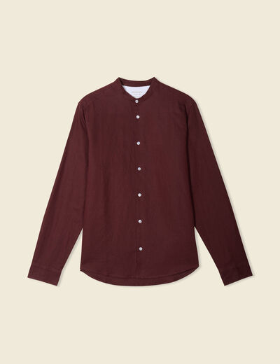 Chemise manches longues bordeaux homme