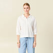 Polo manches 3/4 ecru femme