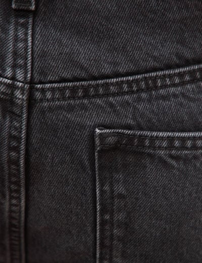 Jeans large longueur 34 en coton denim noir homme