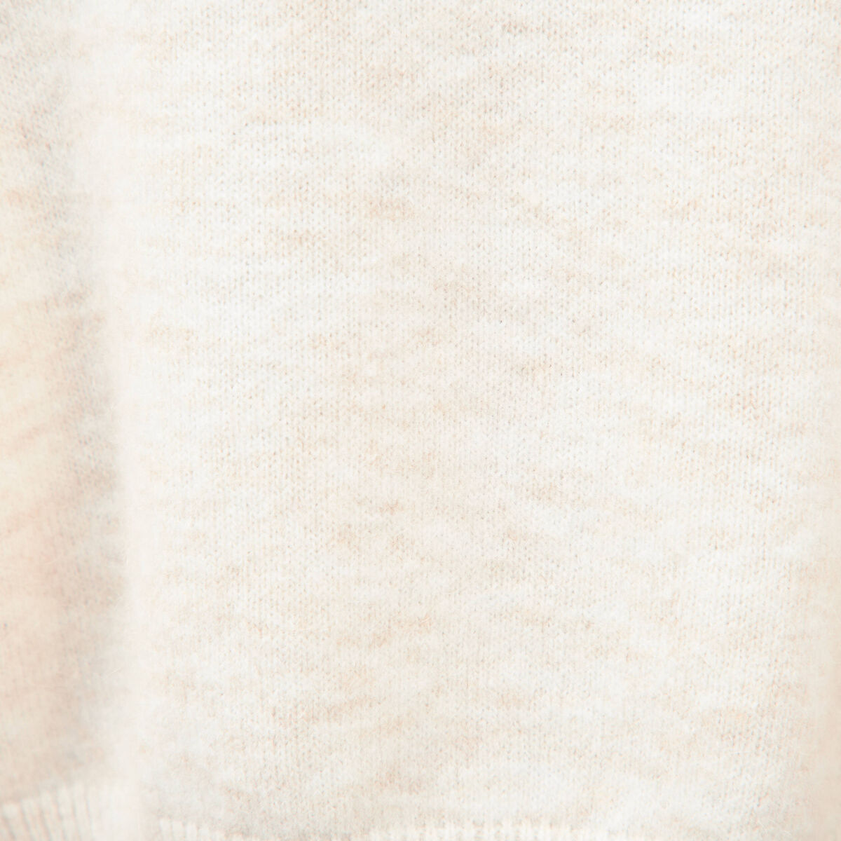 Pull droit cropped manches longues creme femme