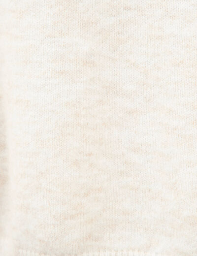 Pull droit cropped manches longues creme femme