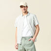 Chemise manches courtes vert olive homme