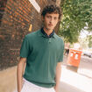 Polo cintré manches courtes vert homme