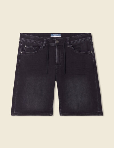 Bermuda en jean ultra stretch denim noir homme