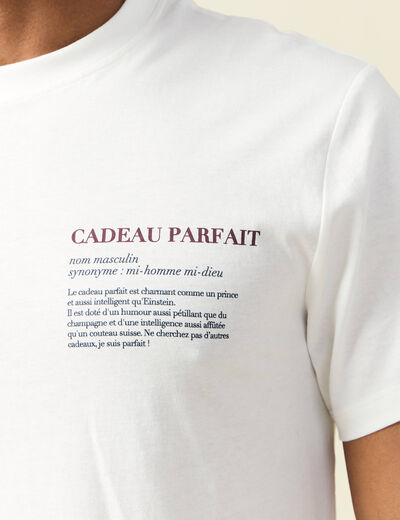 T-shirt manches courtes ecru homme