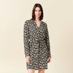 Robe droite fluide ceinturée creme femme