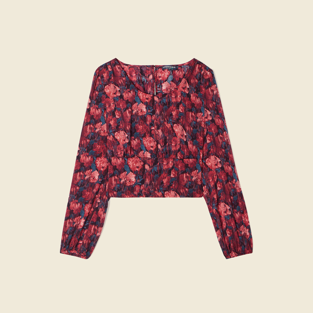 T-shirt manches longues satin noir femme