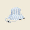 Chapeau ray&eacute; en coton bleu ciel femme