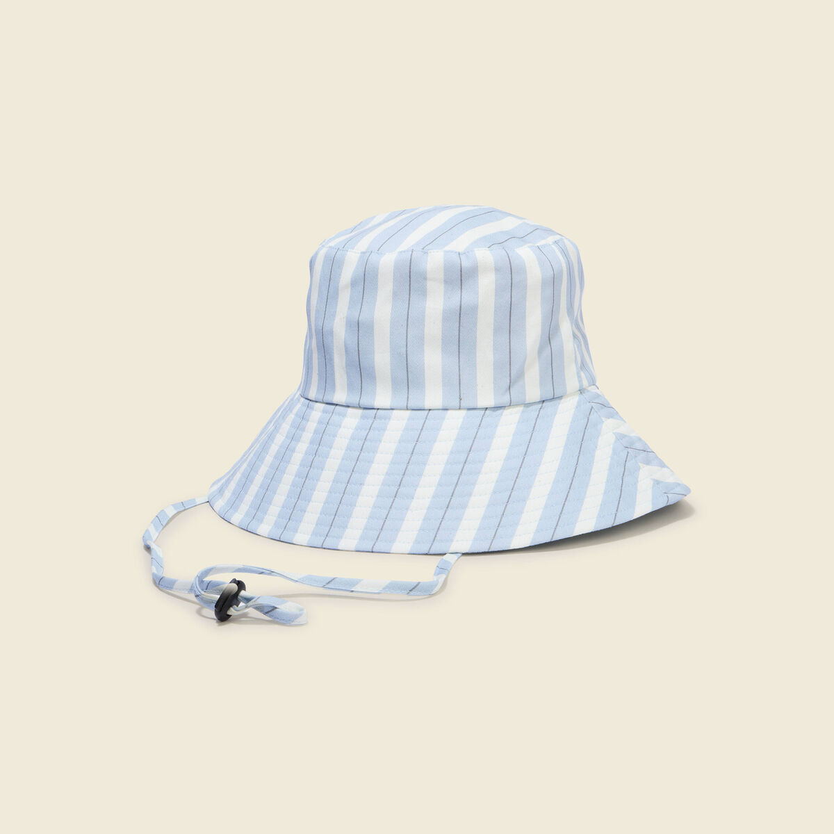 Chapeau ray&eacute; en coton bleu ciel femme