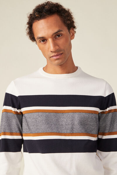 Pull éco-responsable ecru homme