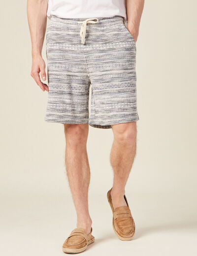 Bermuda droit taille élastique vert canard homme