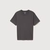 T-shirt en coton manches courtes gris fonc&eacute; homme