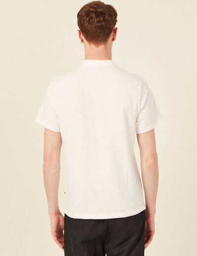 T-shirt en coton manches courtes ecru homme