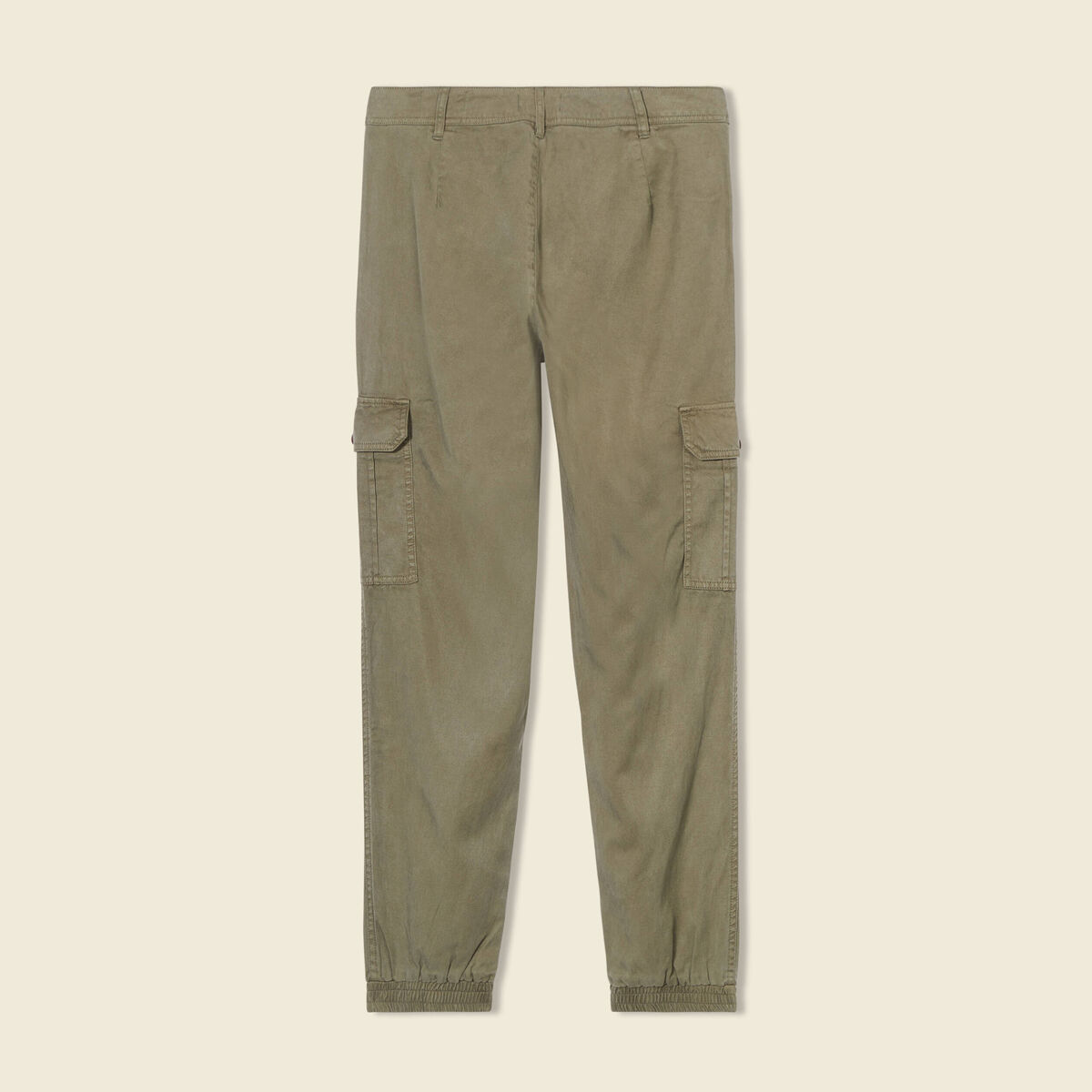 Pantalon battle 7/8&egrave;me taille standard vert kaki femme