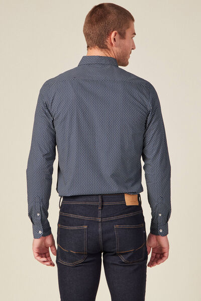 Chemise éco-responsable bleu marine homme