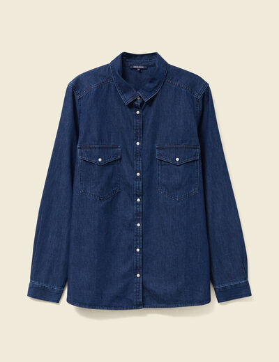 Chemise en jeans manches longues denim stone femme