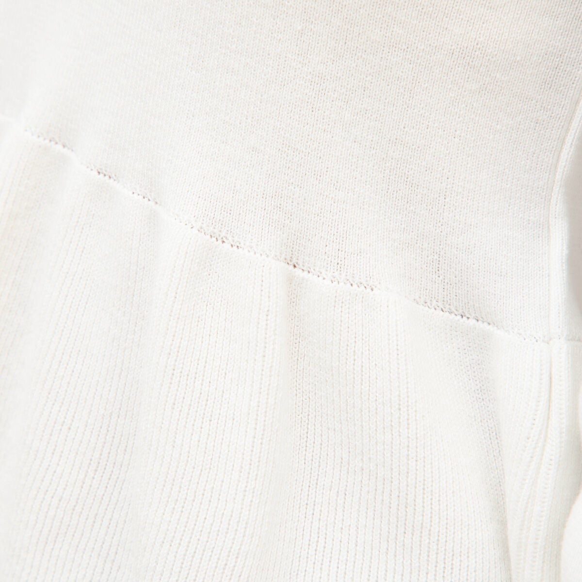 Pull col rond manches longues ecru femme