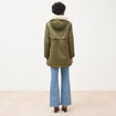 Parka droite &agrave; capuche vert kaki femme