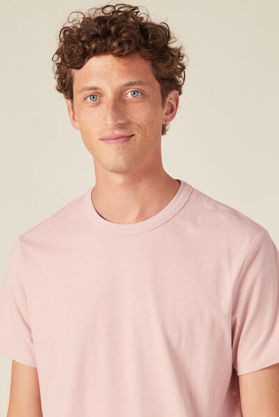 T-shirt éco-responsable rose pastel homme