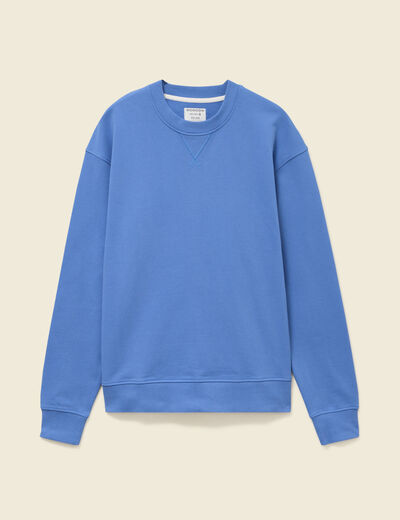 Sweat manches longues en coton bleu violet homme