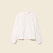 Chemise manches longues brod&eacute;e ecru femme