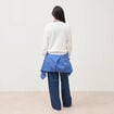 Pull oversize col rond manches longues ecru femme