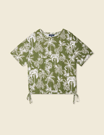 T-shirt oversize manches courtes vert femme