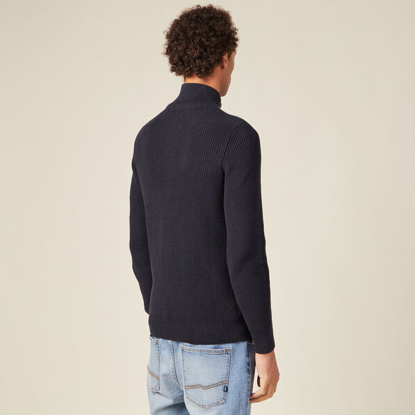 Pull manches longues bleu marine homme
