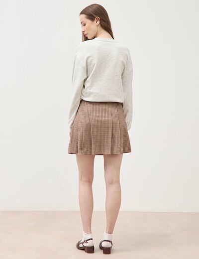 Mini-jupe doubl&eacute;e ficelle femme