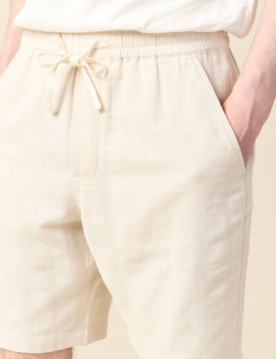 Bermuda droit à coulisse ecru homme