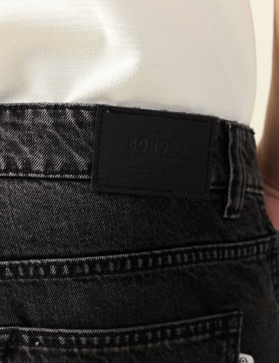 Jeans large 5 poches longueur 32 denim snow noir homme