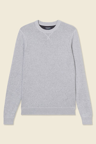 Pull manches longues gris homme