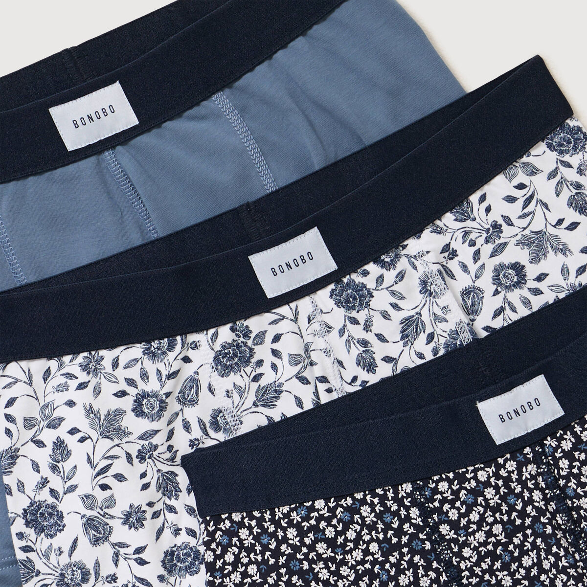 Lot de 3 boxers bleu fonc&eacute; homme
