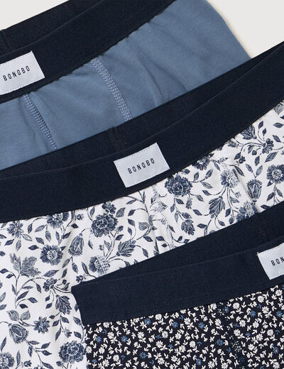 Lot de 3 boxers bleu fonc&eacute; homme