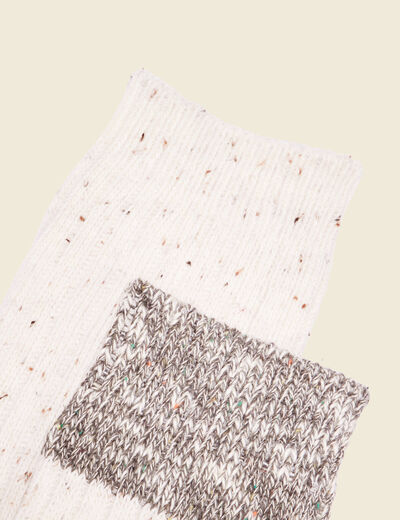 Lot 2 paires chaussettes gris homme