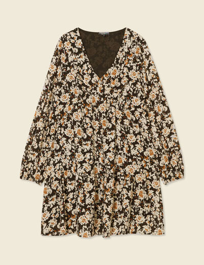 Robe évasée éco-responsable noir femme