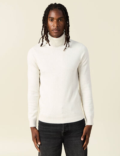 Pull manches longues ecru homme