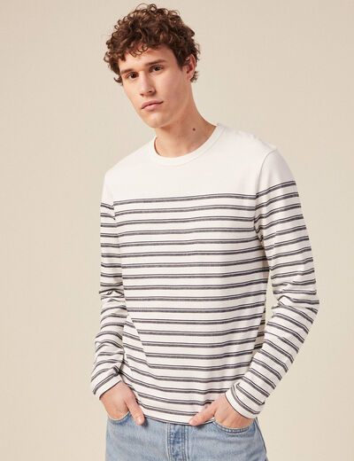 T-shirt manches longues ecru homme
