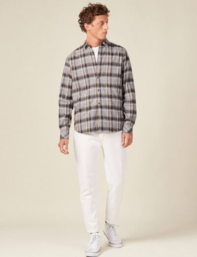 Chemise manches longues vert kaki homme