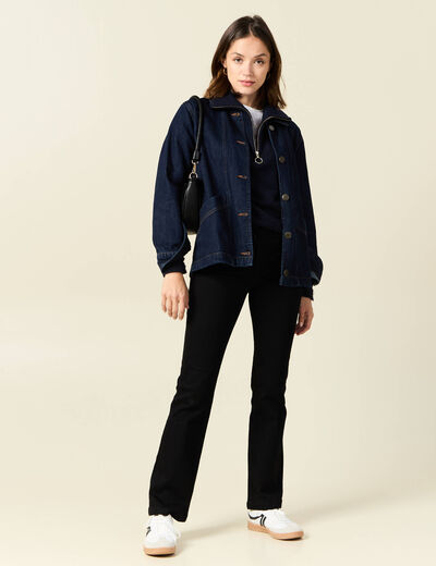 Jeans bootcut denim noir femme