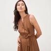 Robe en coton sans manches marron femme