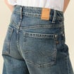 Jeans large taille haute bleu femme
